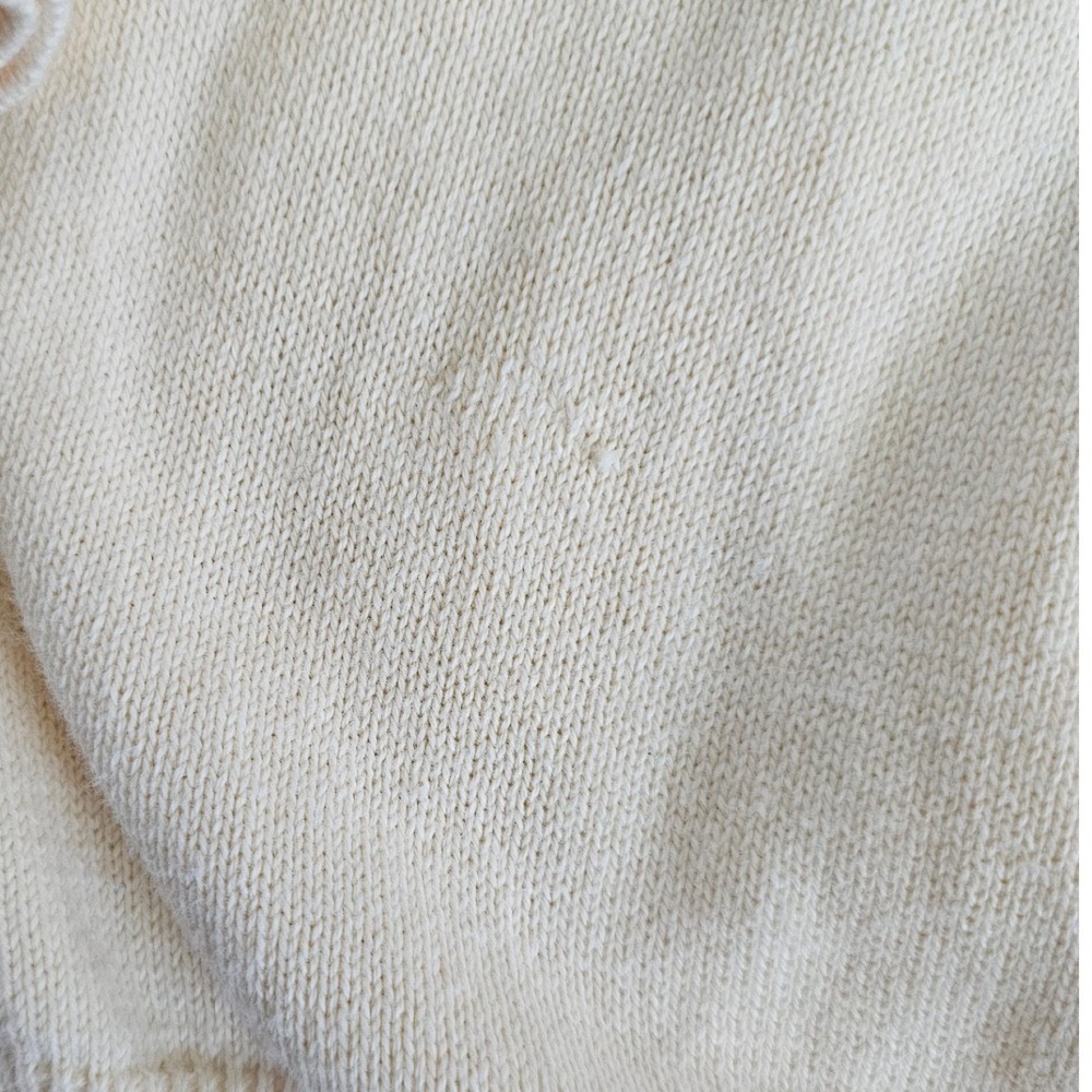 Karen Scott Womens XL Cream Ivory 100% Cotton Cable Knit Quarter Zip Sweater - Picture 6 of 6